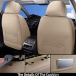 Waterproof Leather Car Seat Covers Full Set Beige Universal Fit - Image 5