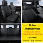 Premium Leather Jeep Grand Cherokee Seat Covers | Full Set Custom Fit 2011-2021 Black - Image 2