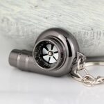 Chrome Turbocharger Keychain: Whistle Sound Polished Gunmetal Turbocharged Key Ring - Image 4