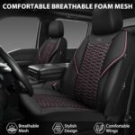 CAR PASS Pink Mesh Leather Front Seat Covers Universal Airbag Safe - Image 7