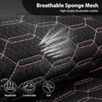 CAR PASS Pink Mesh Leather Front Seat Covers Universal Airbag Safe - Image 5