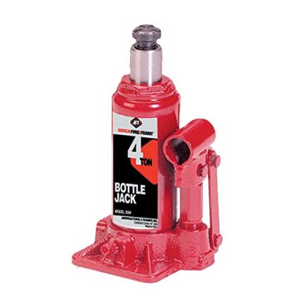 AFF Heavy Duty 4 Ton Bottle Jack, Manual, Machine Hardened Steel Saddles, Centered Pumps and Rams, 3504