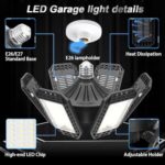 AUDLES 2 Pack 200W LED Garage Shop Light 20000LM Deformable Ceiling - Image 2