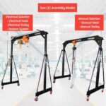 Adjustable 2200lb Gantry Crane with Electric Hoist & Trolley Kit - Image 2