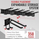 Ultimate Garage Tool Organizer: Heavy-Duty Wall Mount Rack, 350lb Capacity, Black - Image 2