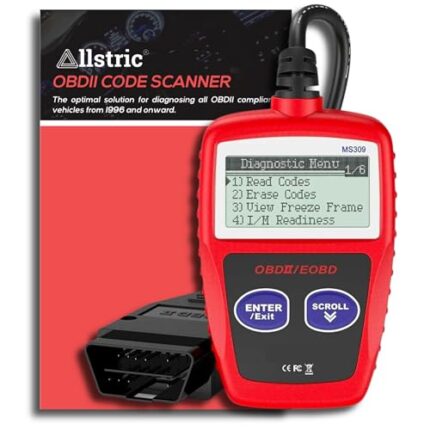 Allstric® Wired OBD2 Scanner – Plug & Play Diagnostic Tool to Read & Clear Engine Codes, Live Data, Freeze Frame, I/M Readiness. Compatible with OBDII Cars 1996+ for Accurate Vehicle Diagnostics.