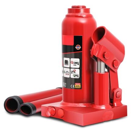 Auto Dynasty 2 Ton Hydraulic Bottle Jack, Automotive Welded Bottle Jack for Car, Pickup Truck, RV, Auto Repair, 6" to 12" Lifting Range (Red)