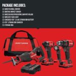CRAFTSMAN V20 4-Tool Cordless Power Kit w/ 2 Batteries & Charger - Image 2