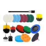 Compatible with UNTIOR Electric Drill Brush Attachment Set Power Scrubber Brush Car Polisher Kitchen Bathroom Cleaning Kit Toilet Cleaning Tools(20pcs)