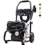 Ezasin 3500 PSI Gas Pressure Washer, 2.3 GPM Heavy-Duty High-Power Cleaner with 209CC 7HP Engine, 25Ft Hose, Axial Aluminum Pump, Soap Tank & 4 Quick-Connect Adjustable Nozzles (Black)