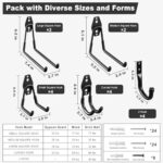 Heavy Duty Garage Wall Hooks 20-Pack Steel Storage Organizer Black - Image 2