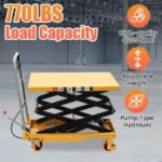 770lbs Hydraulic Lift Cart 50" Height Double Scissor Table Truck - Image 2