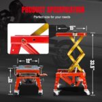 Jack Boss 350lb Hydraulic Motorcycle Lift Table with Wheels ATV Dirt Bike Stand - Image 2