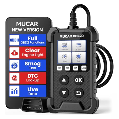 MUCAR CDL20 Universal OBD2 Scanner, Check Engine Car Code Reader MUCAR CDL20 Universal OBD2 Scanner, Check Engine Car Code Reader with Full OBD2 Functions, Vehicle Info/MIL/EVAP/Freeze Frame/DTC Library, Diagnostic Scan Tool for All OBD II & EOBD Cars After 1996