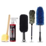 Mr. Detroit - 5pc Car Cleaning Kit with Wheel Brushes and Cleaner, Drill Wheel Brushes, Long Handle Cleaning Brush, Wheel Cleaning Tool for Cars, Rims, Trucks, Brakes and Any Other Narrow Spaces