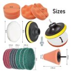 NATTCO Car Wheel Drill Brush Kit with Polishing Pads and Tire Cleaner Set - Image 2