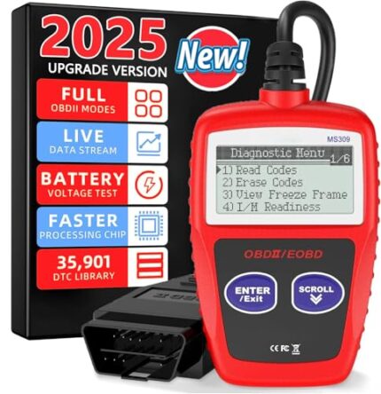 OBD2 Scanner Car Code Reader MS309 Universal Car Engine Fault Code Reader, Enhanced Check Engine Fault Professional OBDII CAN Diagnostic Scan Tool for All Vehicles After 1996【2025 New Upgraded 】