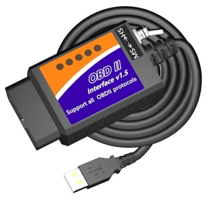 OBD2 to USB Cable Diagnostic Tool ELM327 OBD2 Code Reader Scanner ELM 327 USB Interface OBD to USB adapter OBD2 Connector OBDII Scan Automotive for GM Chevy Ford Toyota Honda Car SUV Pickup for Laptop