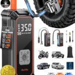 OlarHike Cordless Tire Inflator Portable Air Compressor, 150PSI Dual Power - 5400 mAh & 12V DC, Air Pump for Car Tires, Bike, Motorcycle, Bicycle, Electric Pump with LED Light & Digital Pressure Gauge