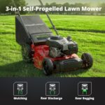 PowerSmart 21" Self-Propelled Gas Lawn Mower 140cc 3-in-1 Mulch - Image 2