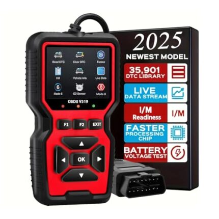 Professional OBD2 Diagnostic Scanner Tool - Engine Check Light Code Reader, Battery Voltage Tester, I/M Readiness, Reset, and Code Eraser, Suitable for All OBD II Protocol Car & Truck Since 1996