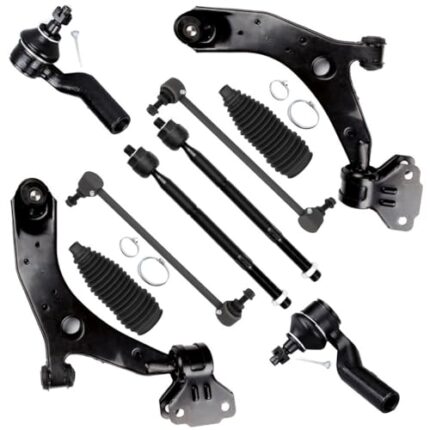 SCITOO 10pcs Front Suspension Kit Lower Control Arm And Ball Joint Outer Inner Tie Rod End w/Boot Sway Bar End Link Replacement For 2010-2013 For Mazda 3 2010-2013 For Mazda 3 Sport