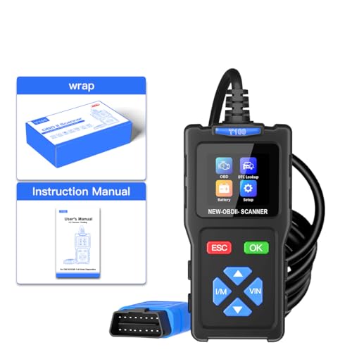 Shyralan T100 OBD2 Scanner Professional Diagnostic Tool, Code Reader for Shyralan T100 OBD2 Scanner Professional Diagnostic Tool, Code Reader for All OBDII Protocols, Engine/ABS/SRS/Transmission, 1.7" Color Screen, Live Data & Quick Scan