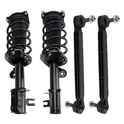 TRQ Front Suspension Kit Complete Strut & Coil Spring Assembly Sway Bar Stabilizer Link Compatible with 2015-2018 Jeep Renegade