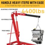 TUFFIOM 2 Ton Hydraulic Engine Hoist Crane Lift Cherry Picker Red - Image 2