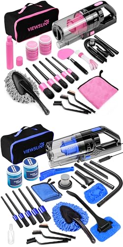 Viewsun 36PCS Car Cleaning Kit, Complete Car Cleaning Supplies with Viewsun 36PCS Car Cleaning Kit, Complete Car Cleaning Supplies with 2 car Vacuum for Deep Cleaning