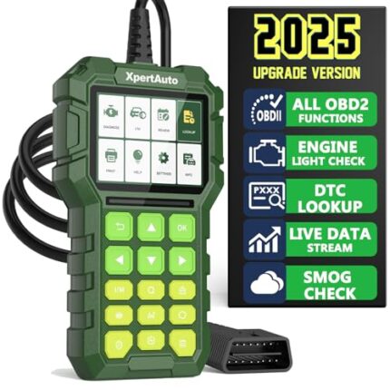 XpertAuto C303 OBD2 Scanner Live Data Professional Mechanic Universal OBDII Diagnostic Code Reader Tool for Clearing Fault Code Check Engine Light, Freeze Fram,I/M Readiness, Data Printing