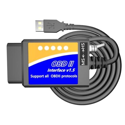 YOUNGLINK USB OBD2 ELM327 Cable Adapter Scanner Code Reader ELM 327 Diagnostic Tool OBD 2 Interface Connector for Ford Lincoln Mercury Mazda Vehicles for Laptop PC with HS CAN & MS CAN Switch