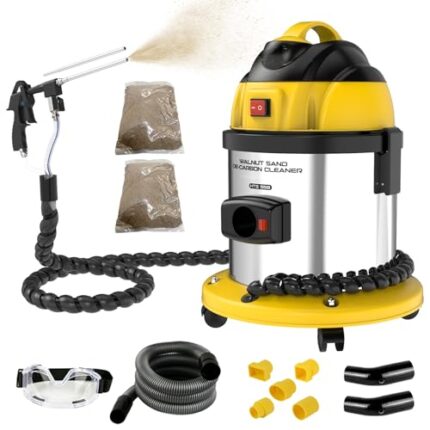 YUANRI Walnut Blaster Kit for Carbon Cleaning, 1200W Engine Intake Valve Cleaner Machine, Automotive Engine Carbon Remover with 2kg Walnut Sand, Sand Blaster for Carbon Cleaning HTS558
