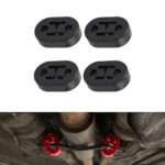Yumfugu 4 PCS Car Exhaust Pipe Support Bracket, Rubber Dual-hole Exhaust System Muffler Suspension Ring Lifting Lugs, Accessories to Keep Chassis Quiet Stable, for Many Types of Vehicles (Black)