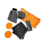 ZGHQHCDRH Car wash kit, car Cleaning, Orange-Grey Series, 9-Piece Household Tool Set