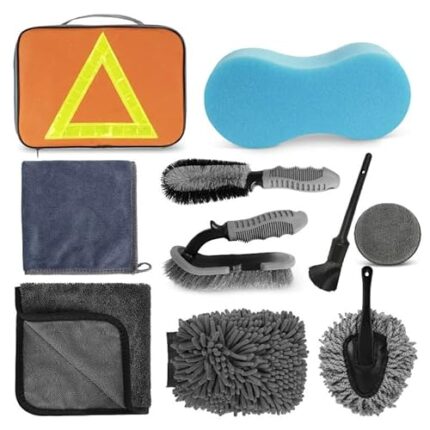 ZQLTQL Car Interior Cleaning Kit for Mercedes AMG SL63 2024, Automobile Detailing Kit Interior Cleaner, Car Detailing Brushes, Vehicle Wash Cleaning Kit,B-10PCS