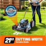 Powerful SENIX 144cc Gas Lawn Mower, 21" 2-in-1 Push Mower with Mulching - Image 3