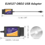 CERRXIAN ELM327 OBD2 USB Scanner 5FT Diagnostic Code Reader Tool - Image 5
