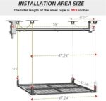 Overhead Garage Ceiling Storage Lift Rack 4x4FT Adjustable - Image 3