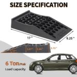 OULEME Low Profile Car Ramps 2PK Anti-Slip Oil Change Jack Lift - Image 3