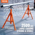 VEVOR 2500LBS Adjustable Pipe Stand Jack 27-52in V Head Folding - Image 3