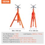 VEVOR 2500LBS Adjustable Pipe Stand Jack 27-52in V Head Folding - Image 5