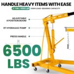 Heavy-Duty Hydraulic Engine Crane 3-Ton Lift, Folding Cherry Picker, 6 Wheels - Image 3