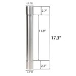 Premium 2.5" Stainless Steel Exhaust Pipe | Universal Fit Straight Tubing, 17.3" - Image 2