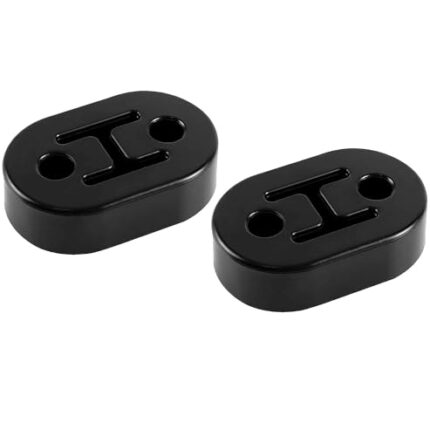 SINGARO Rubber Exhaust Hanger, Muffler Exhaust System, Heavy Insulator Support Bushing Installation, 2 Holes 0.47 Inch, High-Density Tailpipe Damping Hanger (2PCS Black)