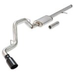 Flowmaster 717857 FlowFX Cat-Back Exhaust Kit 3 Inch 409 Stainless Steel 4.5 Inch Black Ceramic Stainless Steel Tips Compatible with 2014-2019 Classic Body Chevy Silverado GMC Sierra 1500 4.3L 5.3L
