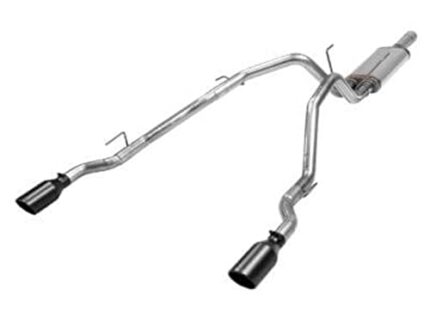 Flowmaster 717860 FlowFX Cat-Back Exhaust Kit Dual 2.5 Inch 409 Stainless Steel Tailpipes 4.5 Inch Black Ceramic 304 Stainless Steel Tips Compatible with 2009-2024 Classic Body Ram 1500 5.7L Hemi