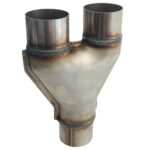 Sutekus Exhaust Y Pipe Stainless Steel 2.5" Single to 2.5" Dual Exhaust Adapter Connector Universal Exhaust Pipe Connector (2.5" to 2.5" Y Pipe)