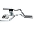 Truck Exhaust Kits - Shop Line Dual Exhaust Sytem 2.5 inch Aluminized Pipe No Muffler Chrome Tips