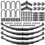 4 Leaf of Replacement for SW4B Trailer Leaf Spring, 3500lb Tandem Trailer Axle Suspension Kit with 1750lb Capacity Double Eyes Leaf Springs, 2*U-Bolt and Hanger Kit
